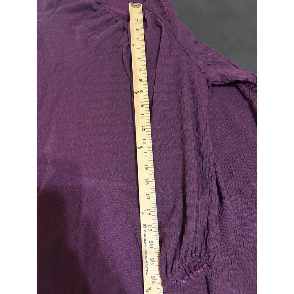 Free People FP Beach Mini Dress Womens XS Purple Crinkle Boho Ruffle Peasant
